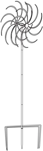 JAXSUNNY HG61H0460 Metal Kinetic Rainbow Windmill A1