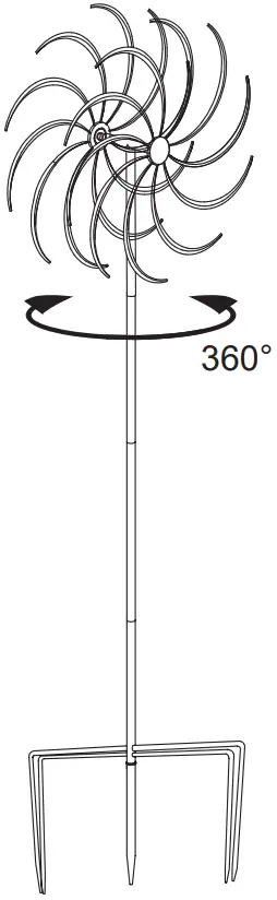 JAXSUNNY HG61H0460 Metal Kinetic Rainbow Windmill A3