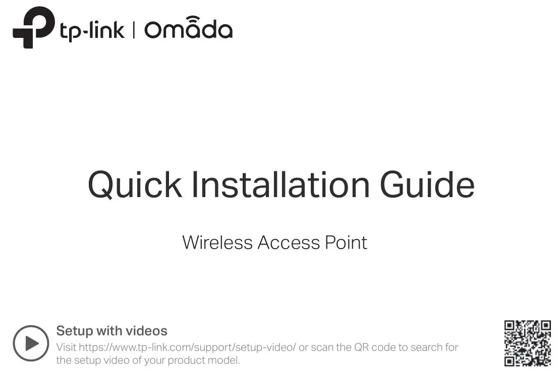 tp-link EAP110 Omada Wireless Access Point Installation Guide