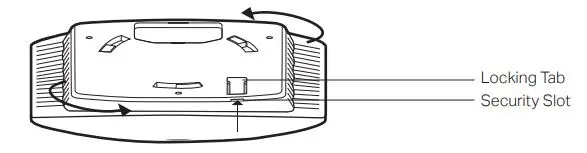 tp-link EAP110 Omada Wireless Access Point - To remove the EAP from the mounting bracket, insert a paper clip in the Security