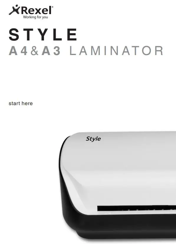 Rexel 2104511 Style A4 Home and Office Laminator Instructions