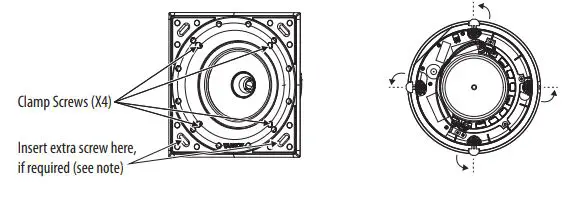 TANNOY QCI 6DC High-Performance 6″ Dual Concentric In-Ceiling Loudspeaker User Guide - Tighten the four screws accessable from the front of the speaker