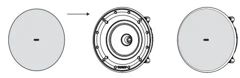 TANNOY QCI 6DC High-Performance 6″ Dual Concentric In-Ceiling Loudspeaker User Guide - Alternatively install the circular grille by pressing it into the circular baffle