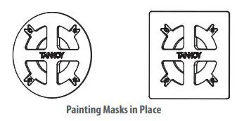 TANNOY QCI 6DC High-Performance 6″ Dual Concentric In-Ceiling Loudspeaker User Guide - Use the supplied square or circular masks to help protect the speaker cones when painting