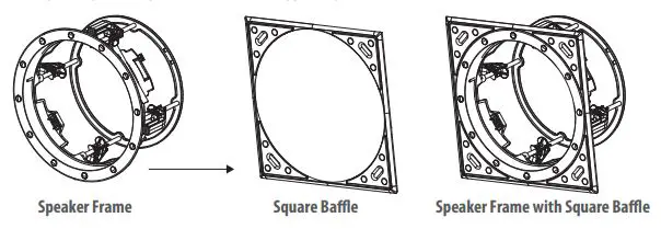 TANNOY QCI 6DC High-Performance 6″ Dual Concentric In-Ceiling Loudspeaker User Guide - To use the square speaker grille, first move the mounting clamps out of the way as described in step 9 below