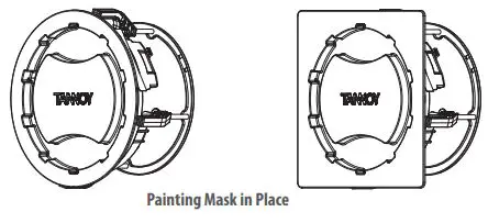 TANNOY QCI 6DC High-Performance 6″ Dual Concentric In-Ceiling Loudspeaker User Guide - Use the supplied square or circular masks to help protect the speaker cones when painting