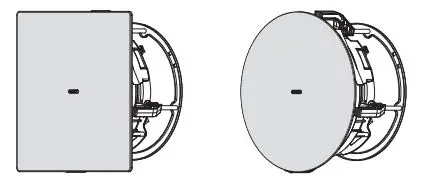 TANNOY QCI 6DC High-Performance 6″ Dual Concentric In-Ceiling Loudspeaker User Guide - Install the square grille by pressing it into the square baffle
