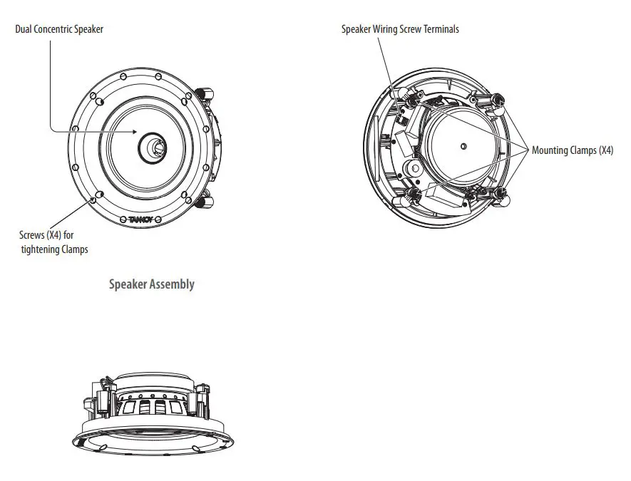 TANNOY QCI 6DC High-Performance 6″ Dual Concentric In-Ceiling Loudspeaker User Guide - Product Feature Identification QCI 6DC