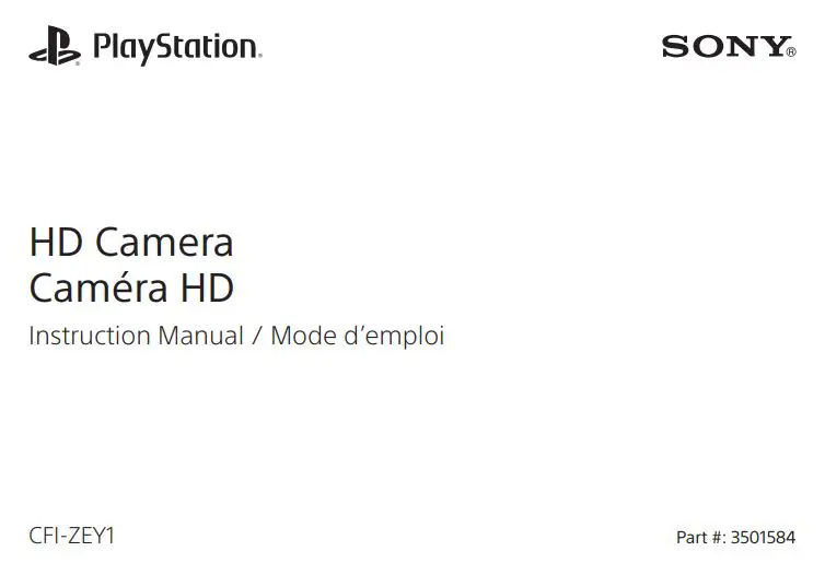 SONY HD Camera Instruction Manual