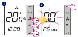 Change the Setpoint temperature