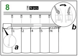 Ajax Online B08MTMWH23 Smart Extendable Curtain Track - clips