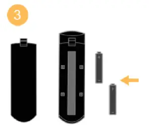 Insert two AAA Batteries