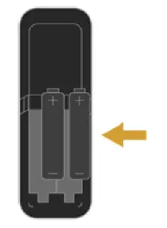 Pull away the battery door and insert 2 AAA batteries