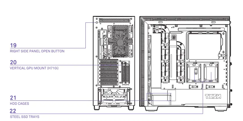 Nzxt Mid-Tower ATX Case [H710, H710i] Exploded View 2