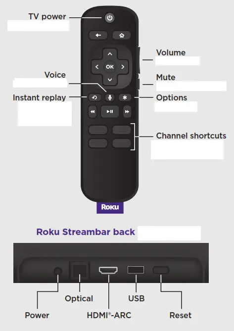 Roku 6424779 Streambar Powerful 4K Streaming Voice Remote and TV Controls- Details