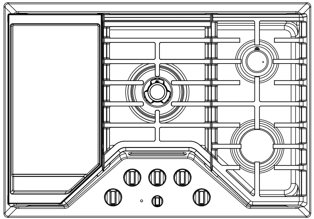 CAFE CGP9530 30 Inch Built In Gas Cooktop - extended