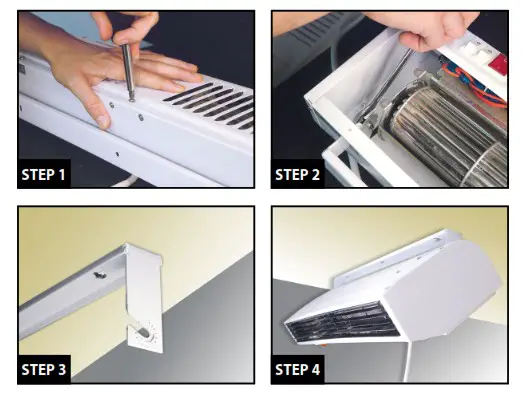 Eterna SH3WH 3000W Screen Heater - QUICK GUIDE FOR MOUNTING THE SCREEN HEATER