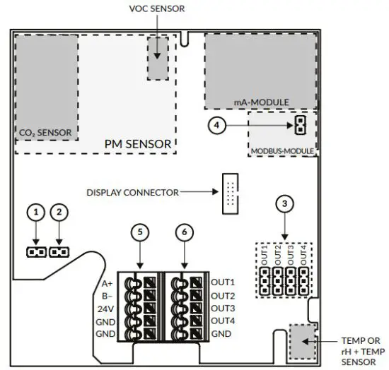 HK INSTRUMENTS Indoor air quality transmitters Siro MOD series - SCHEMATICS