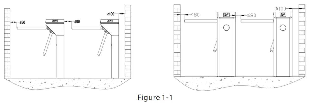 ZKTECO TS 1000 2000 Pro series Tripod Turnstile - fig