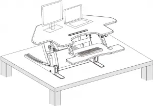 VIVO Black Corner Desk Riser 1