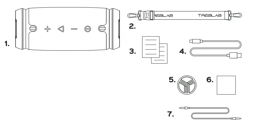 TREBLAB HD Max Big Loud Bluetooth Speaker 50W - parts 1