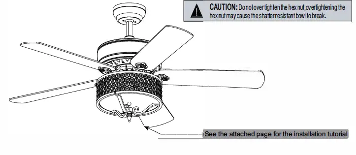 COSTWAY-ES10056US-52-Inch Ceiling-Fan-Lamp-with-Beads-FIG-15