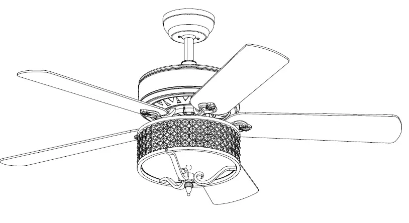 COSTWAY-ES10056US-52-Inch Ceiling-Fan-Lamp-with-Beads