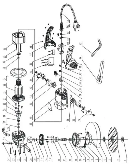 TOOLMAN DB5018 9 Inch Single Speed Angle Grinder - fig