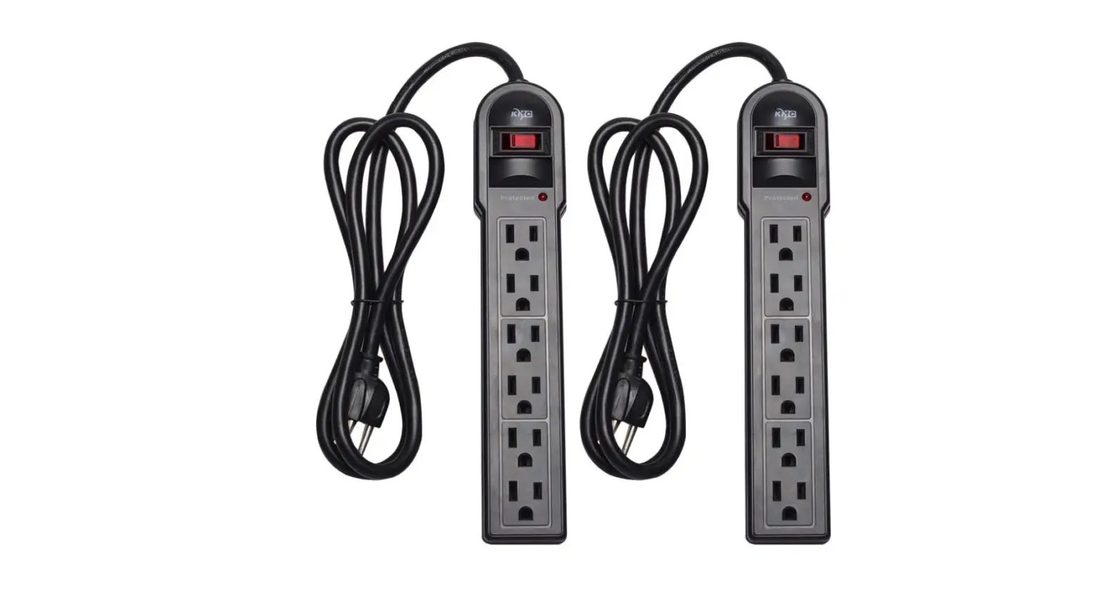 Kmc 6-outlet Surge Protector Power Strip 2-pack-complete Features.instruction Guide