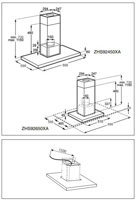 ZANUSSI-ZHS92450XA-90cm-Island-Hood-fig-2