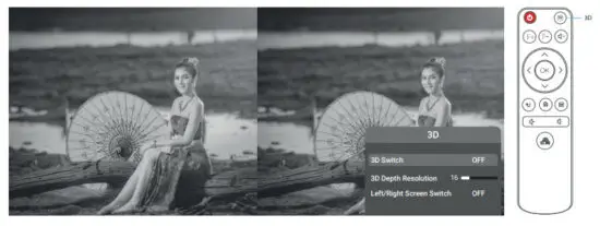 ReXING PK2 Smart Projector Full HD 350 ANSI Lumens - 3D Settings