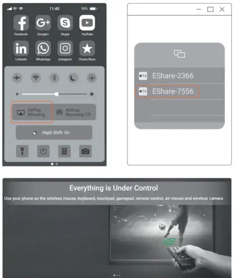 ReXING PK2 Smart Projector Full HD 350 ANSI Lumens - Mirror Operations 1