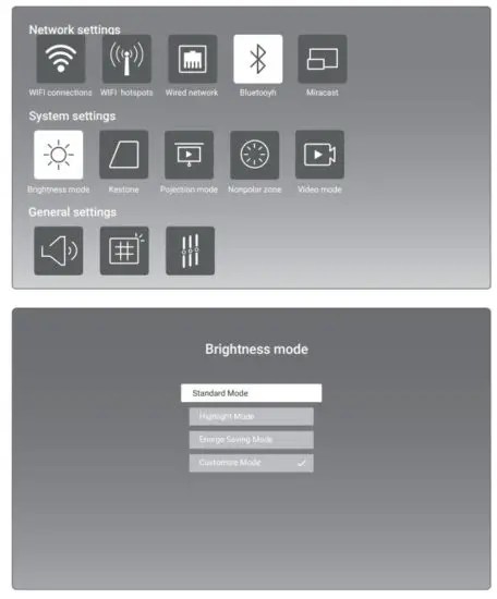 ReXING PK2 Smart Projector Full HD 350 ANSI Lumens - Picture Settings