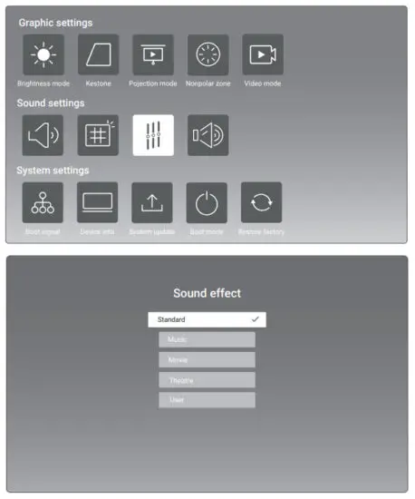 ReXING PK2 Smart Projector Full HD 350 ANSI Lumens - Sound Settings