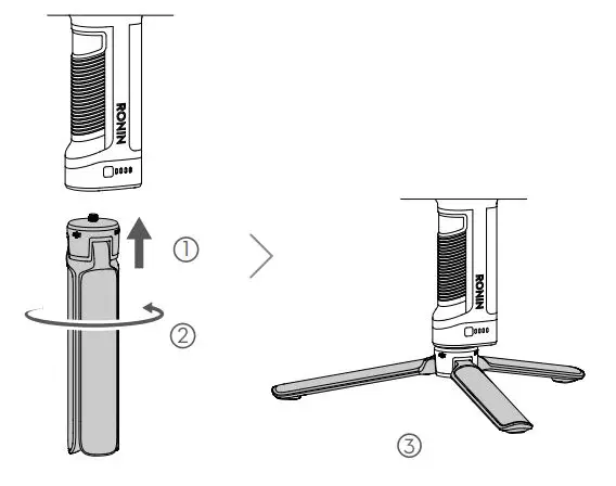 dji Gimbal Stabilizer User Guide - Attaching the Tripod