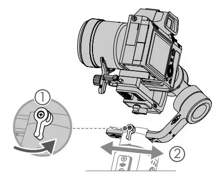 dji Gimbal Stabilizer User Guide - Balancing the pan axis