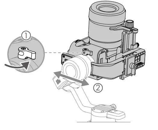 dji Gimbal Stabilizer User Guide - Balancing the vertical tilt