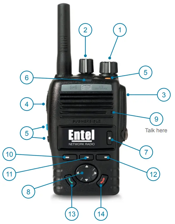 ENTEL DN495 4G LTE PoC Radio - NAV KEY DISPLAY
