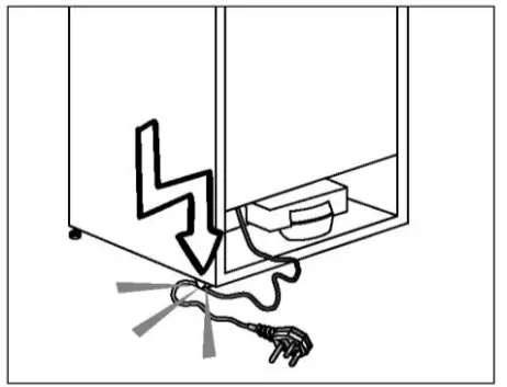 beko RCNA406K40WN No Frost Fridge - plug with wet hands