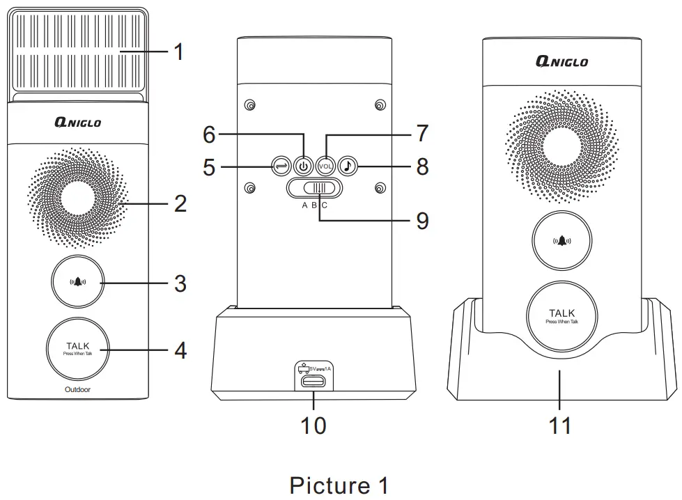 QNIGLO Q 538 Wireless Intercom Doorbell - FIG 1