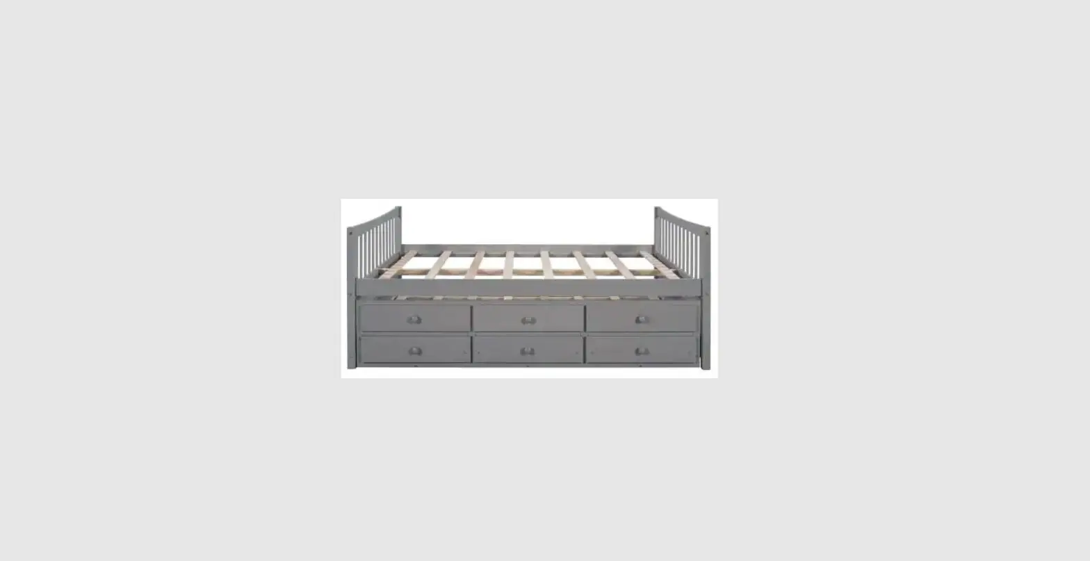 Godeer Lp000341lxlaae Gray Full Size Daybed With Twin Size Trundle And Drawers Instruction Manual