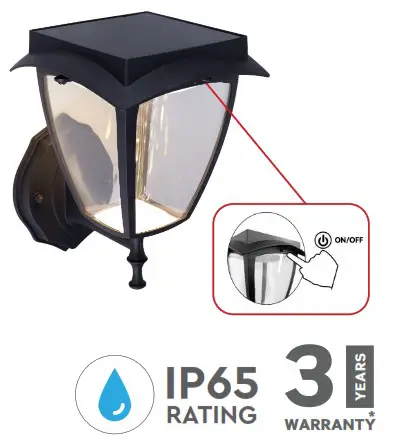 V TAC VT 982 Solar LED Wall Light - cover