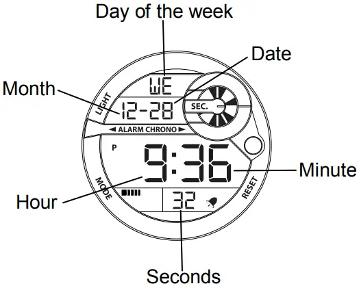 SEKONDA 1526 Mens Black Yellow Rubber Digital Watch - DISPLAY