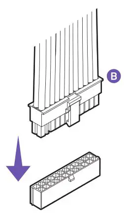 NZXT C Series ATX Power Supply C650 or C750 or C850 - Connect the 20+4-pin power