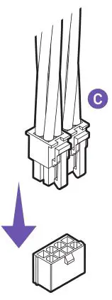 NZXT C Series ATX Power Supply C650 or C750 or C850 - Connect the 4+4-pin CPU power