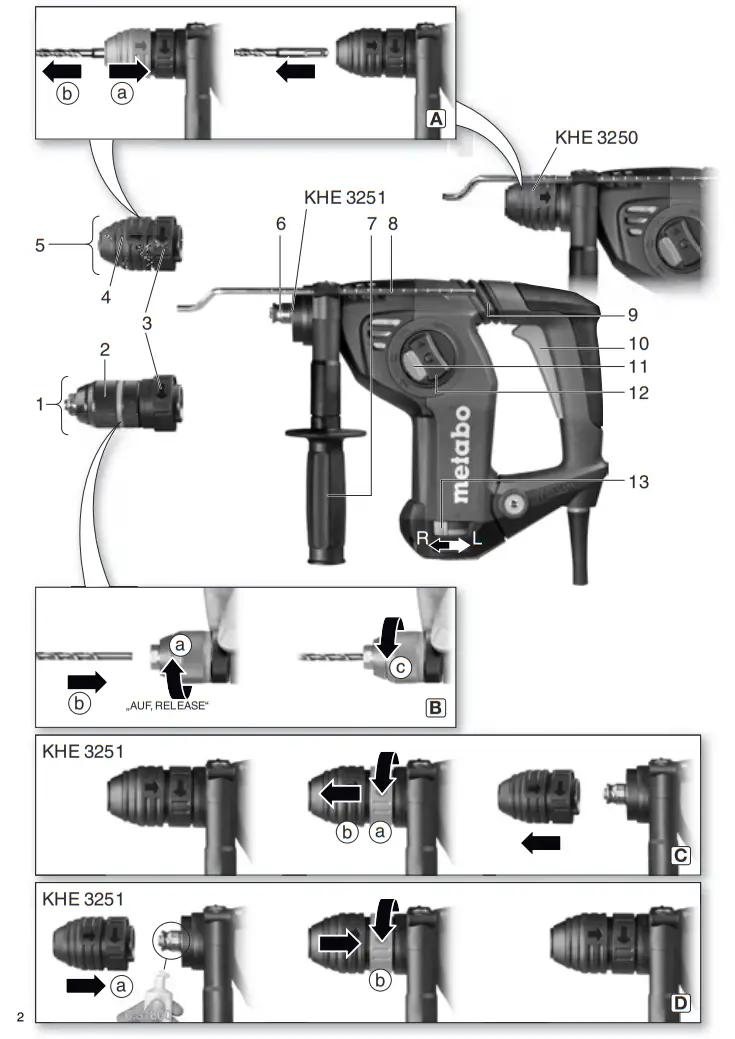 metabo KHE 3250 KHE 3251 Combination Hammer - Fig