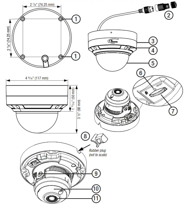 i3 INTERNATIONAL M77R2 5MP Infrared Mini Outdoor IP Dome Camera - fig2
