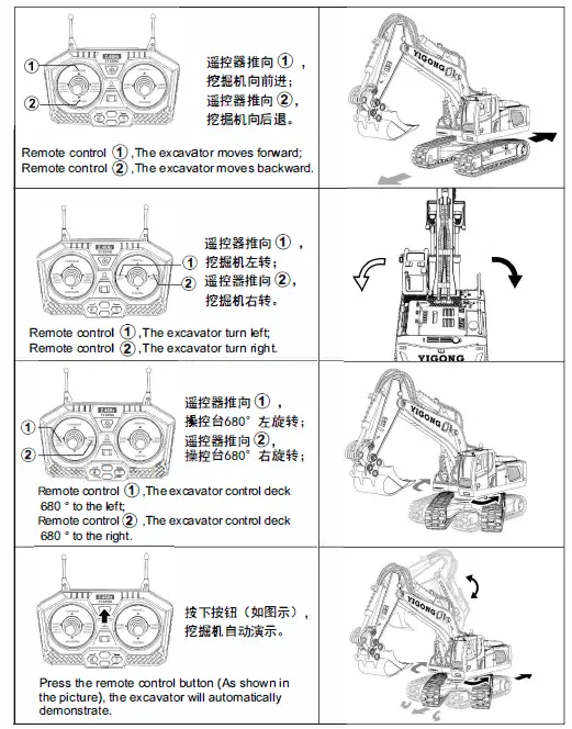 YI GOND TOYS 11CH Remote Control Excavator 4