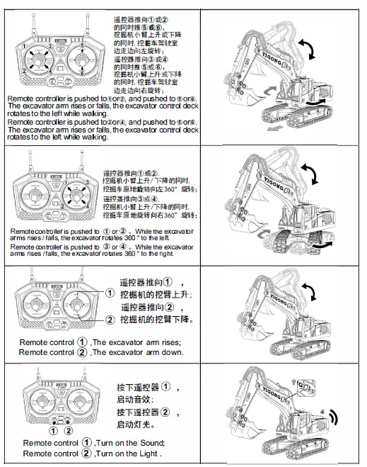 YI GOND TOYS 11CH Remote Control Excavator 5