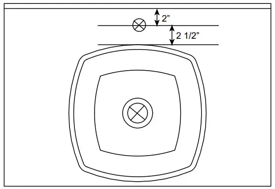 Kraus KCV-120 Ceramic Bathroom Vessel Sinks - Mark Faucet and Drain Hole Location
